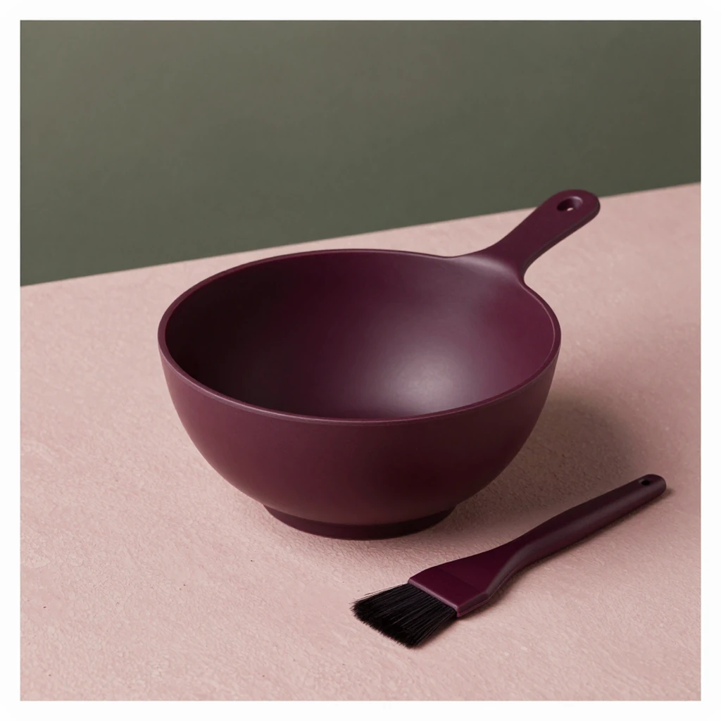 MOONMINI hair colour mixing bowl and brush set, black, illustration of this kind of item