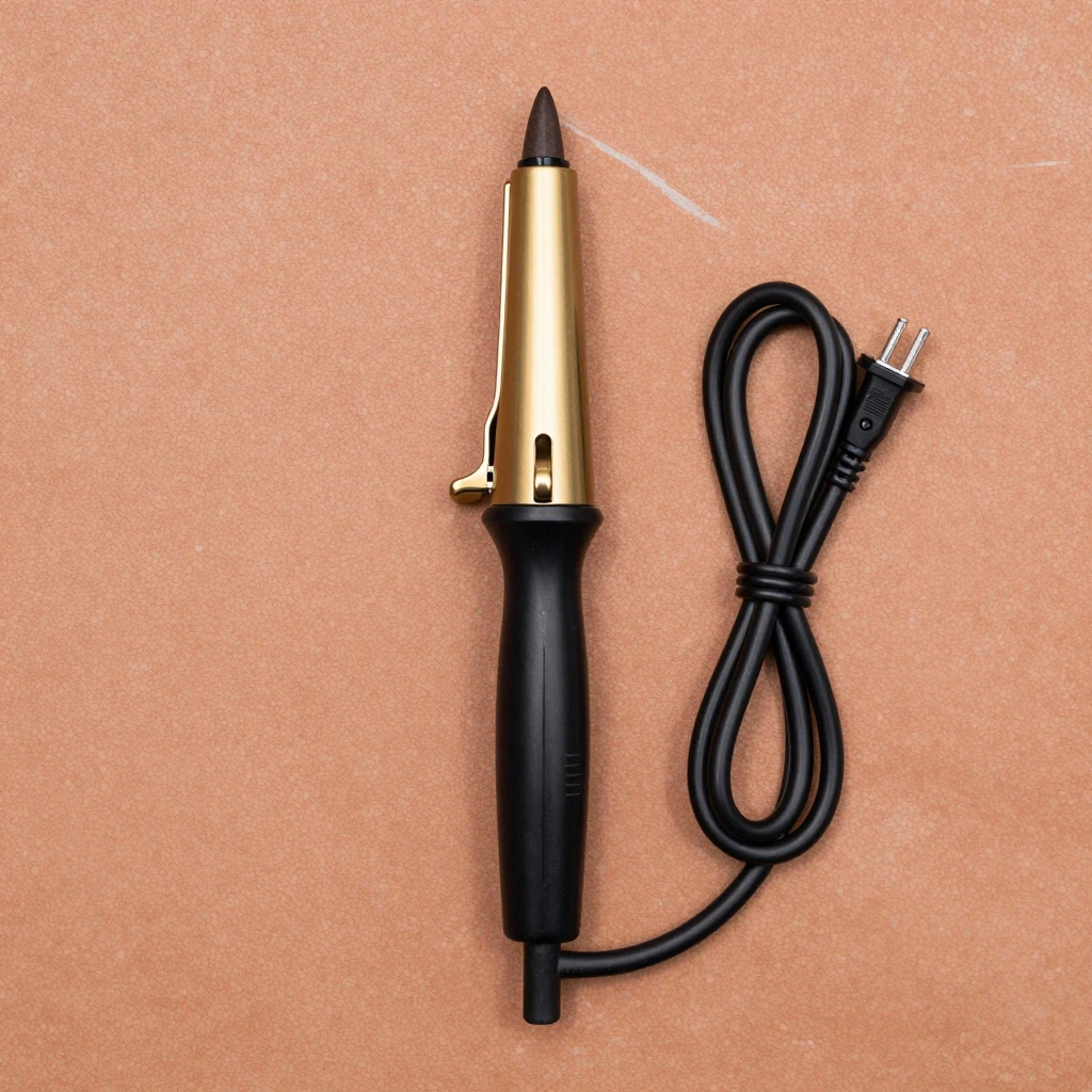 Hot Tools Pro Artist Black Gold 1-inch clamp curling iron, illustration of this kind of item