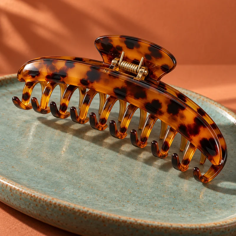 Kitsch 5-inch large claw clips, black and tortoise, 2 pcs, illustration of this kind of item