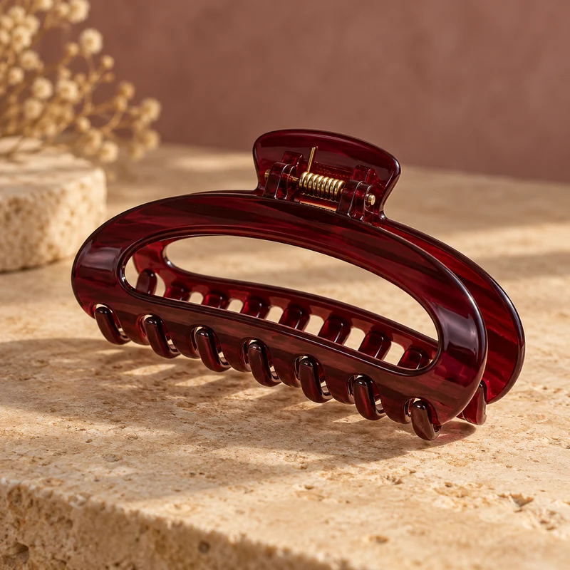 TEXTENTION 3-inch cutout claw clips, tortoise and cream pair, illustration of this kind of item