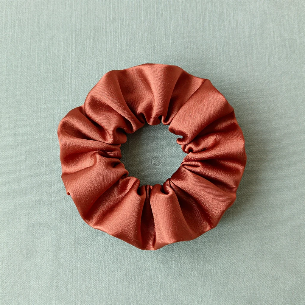 Kitsch satin scrunchies, terracotta six-piece set, illustration of this kind of item