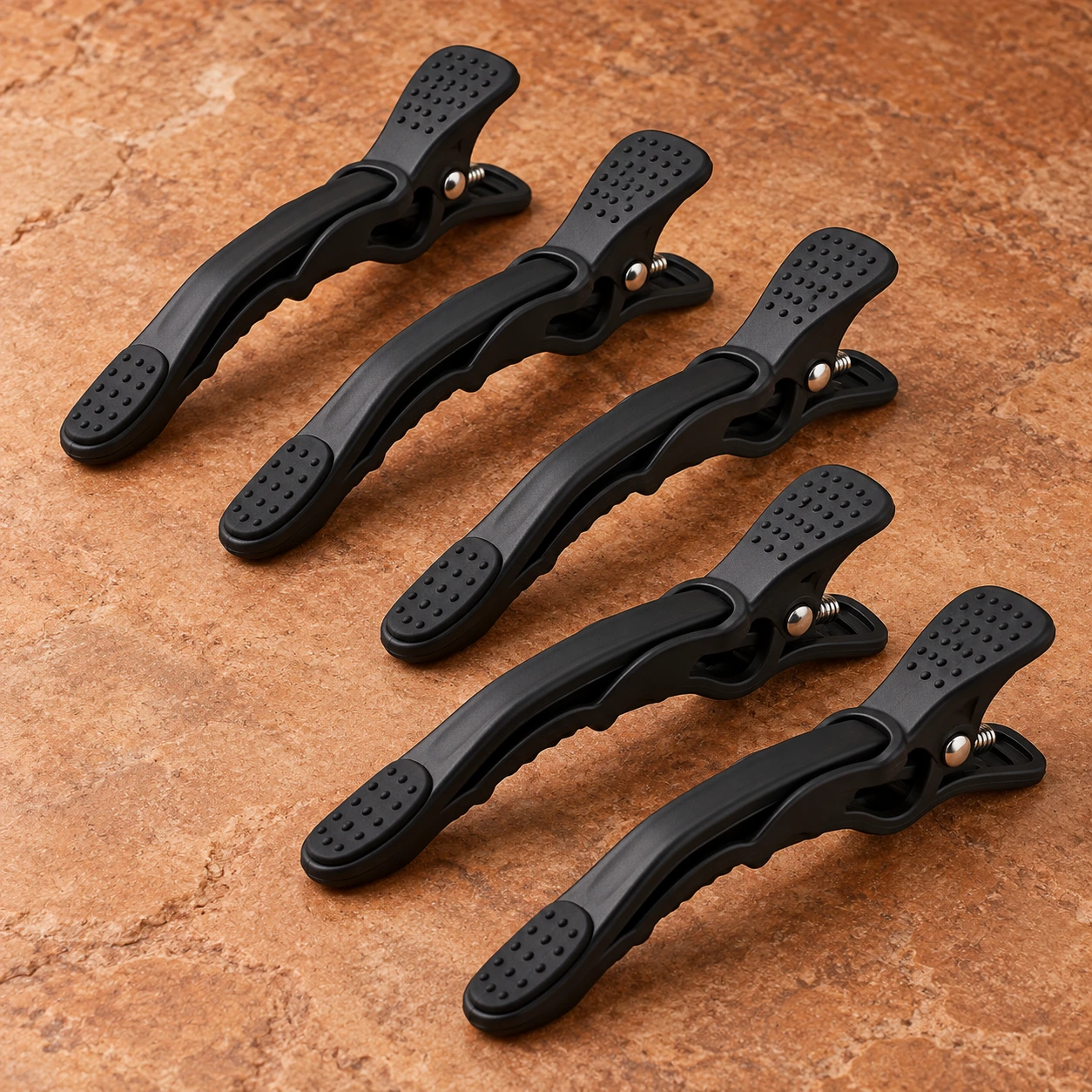 AIMIKE silicone-band sectioning clips, black 6 pack, illustration of this kind of item