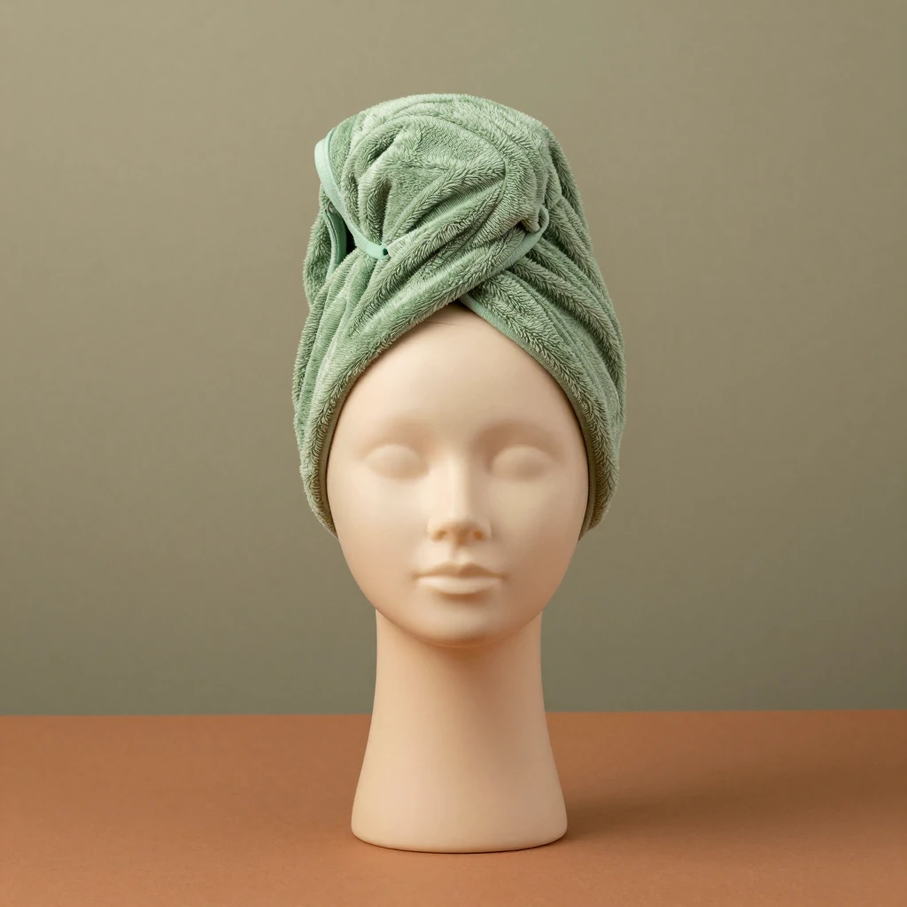Kitsch microfiber hair towel wrap, pink, illustration of this kind of item